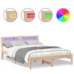 vidaXL Cadre de lit Marron 135 x 190 cm Bois massif en pin