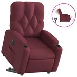 vidaXL Fauteuil inclinable électrique rouge bordeaux tissu