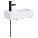 vidaXL Lavabo de salle de bains Noir Mat 45 5 x 25 5 x 13 cm métal