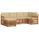 vidaXL Ensemble de canapé d'angle avec coussin 6 Pièces Naturel et Beige