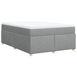 vidaXL Sommier à lattes de lit avec matelas Gris clair 140x190cm Tissu