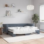 vidaXL Lit de jour avec gigogne sans matelas gris foncé 80x200 cm