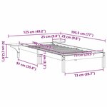 vidaXL Cadre de lit avec tables de chevet Marron Marron cire