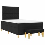 vidaXL Lit à ressorts avec coussin Noir 200 x 120 cm tissu