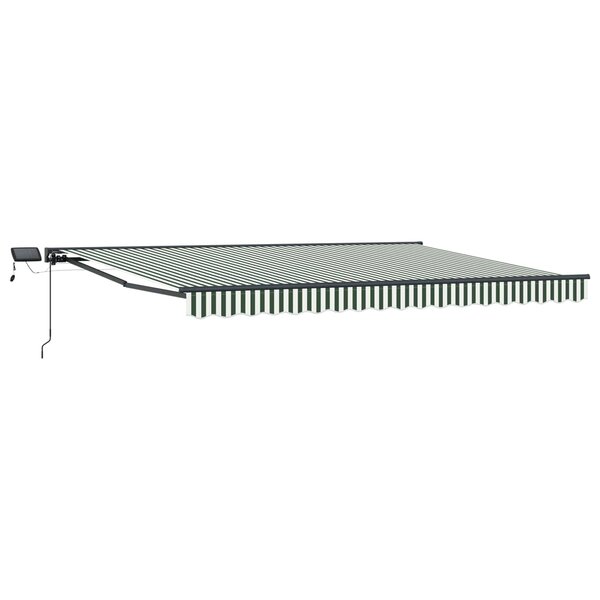 vidaXL Cadre de store manuel avec LEDs Vert Blanc Anthracite 4 × 3 m