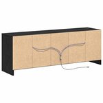 vidaXL Meuble TV Noir 139 5 x 34 x 50 cm Bois d'ingénierie