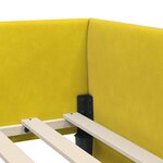 vidaXL Cadre de lit d'angle Jaune 90 cm x 190 cm tissu