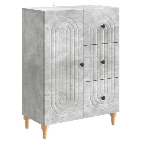 vidaXL Buffet Gris béton 66 x 34 5 x 90 cm Bois d'ingénierie