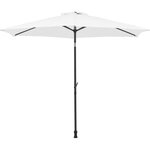 Parasol droit Diam. 3 m – Hauteur ajustable - Mat Aluminium et toile polyester 160g - Blanc