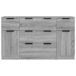vidaXL Ensemble de buffets 3 Pièces Sonoma gris Bois d'ingénierie