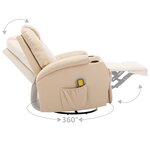 vidaXL Fauteuil à bascule de massage Crème Similicuir