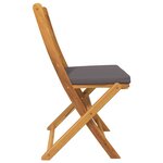 vidaXL Chaise pliante 2 Pièces Gris 49 x 57.5 x 92cm Bois d'acacia massif