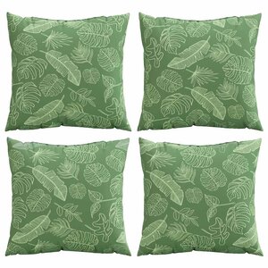 vidaXL Coussins Éparpillés 4 pc Tissu en Polyester Motif feuilles