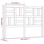 vidaXL Tête de lit Blanc 156x4x104 cm Bois massif de pin