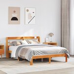 vidaXL Cadre de lit sans matelas cire marron 120x190cm bois pin massif