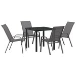 vidaXL Ensemble de salle à manger de jardin 5 pièces - Textilène gris et acier