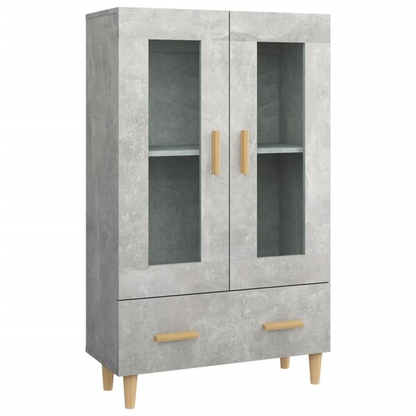 vidaXL Buffet haut Gris béton 70x31x115 cm Bois d'ingénierie