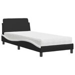 vidaXL Lit avec matelas Dover noir et blanc 80x200 cm similicuir