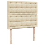 vidaXL Cadre de lit ottoman avec matelas crème 120x190 cm tissu