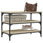 vidaXL Banc à chaussures chêne sonoma 70x38 5x49 cm bois d'ingénierie