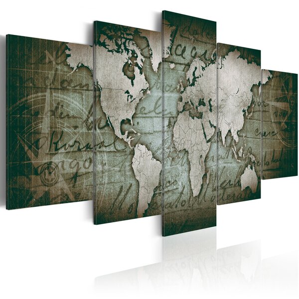Tableau - emerald map l x h en cm 100x50