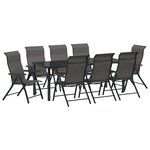 vidaXL Ensemble de salle à manger pour jardin 9 Pièces Gris