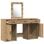Ensemble de coiffeuse 3 pièces avec LED en bois d'artisan