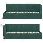 vidaXL Cadre de lit d'angle Vert foncé 80 x 200 cm Velours