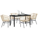 vidaXL Ensemble de salle à manger pour jardin 5 Pièces Marron polyrotin