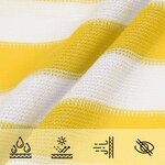 vidaXL Voile d'ombre Jaune et blanc 6 x 8 m HDPE
