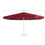 vidaXL Tissu de remplacement pour parasol d'extérieur Bordeaux 515 cm