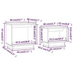 Vidaxl tables basses gigognes 2 pièces gris bois de pin massif