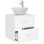 vidaXL Vanité de lavabo mural Blanc 49 5 x 41 x 64 5 cm