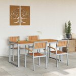 vidaXL Ensemble de salle à manger pour jardin 5 Pièces Gris et marron