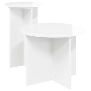 vidaXL Ensemble de tables d'appoint avec stockage 2 Pièces Blanc brillant