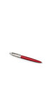 PARKER Jotter stylo bille, rouge Kensington, attributs chromés, recharge encre gel noire, pointe moyenne (0,7 mm)