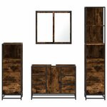 vidaXL Ensemble meubles salle de bain 4 Pièces chêne fumé bois ingénierie