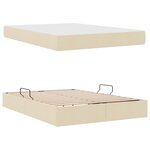 vidaXL Lit avec rangement et matelas Crème 140 x 200 cm Polyester