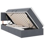 vidaXL Lit de rangement LED avec matelas Gris foncé 90 x 200 cm