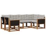vidaXL Ensemble de canapés d'extérieur 6 pc Naturel et Gris clair
