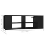 vidaXL Meuble TV mural Noir 102x35x35 cm Bois d’ingénierie