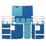 vidaXL Lit mezzanine enfants avec tunnel sans matelas bleu 80x200 cm