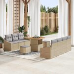 vidaXL Ensemble de canapé de jardin 10 Pièces Beige et Gris clair