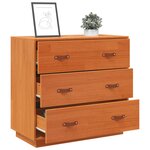 vidaXL Buffet cire marron 80x40x75 cm bois massif de pin