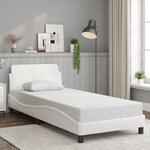vidaXL Cadre de lit Dover blanc 90x190 cm similicuir
