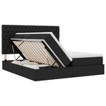 vidaXL Lit de Rangement avec tête de lit Noir 180 x 200 cm Tissu