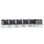 Salon de jardin meuble d'extérieur ensemble de mobilier avec coussins 6 pièces blanc acier 02_0018315