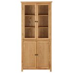 vidaXL Bibliothèque avec 4 portes 80x35x180 cm Bois de chêne et verre