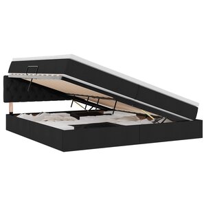 vidaXL Lit avec rangement et matelas Noir 200 x 200 cm Velours
