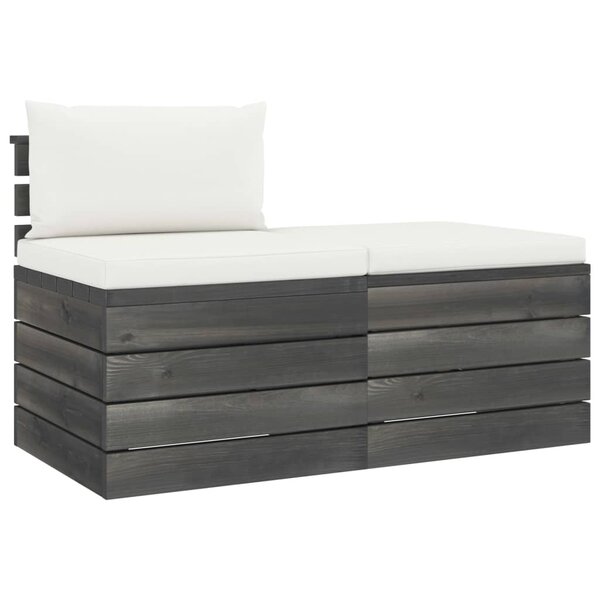 vidaXL Salon palette de jardin 2 Pièces avec coussins Bois de pin massif